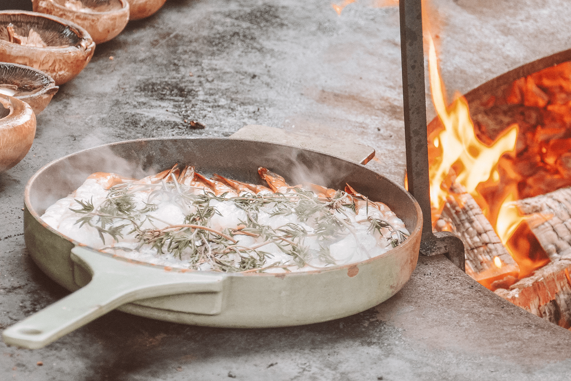 KTCHN Winter Barbecue Mushrooms Shrimps