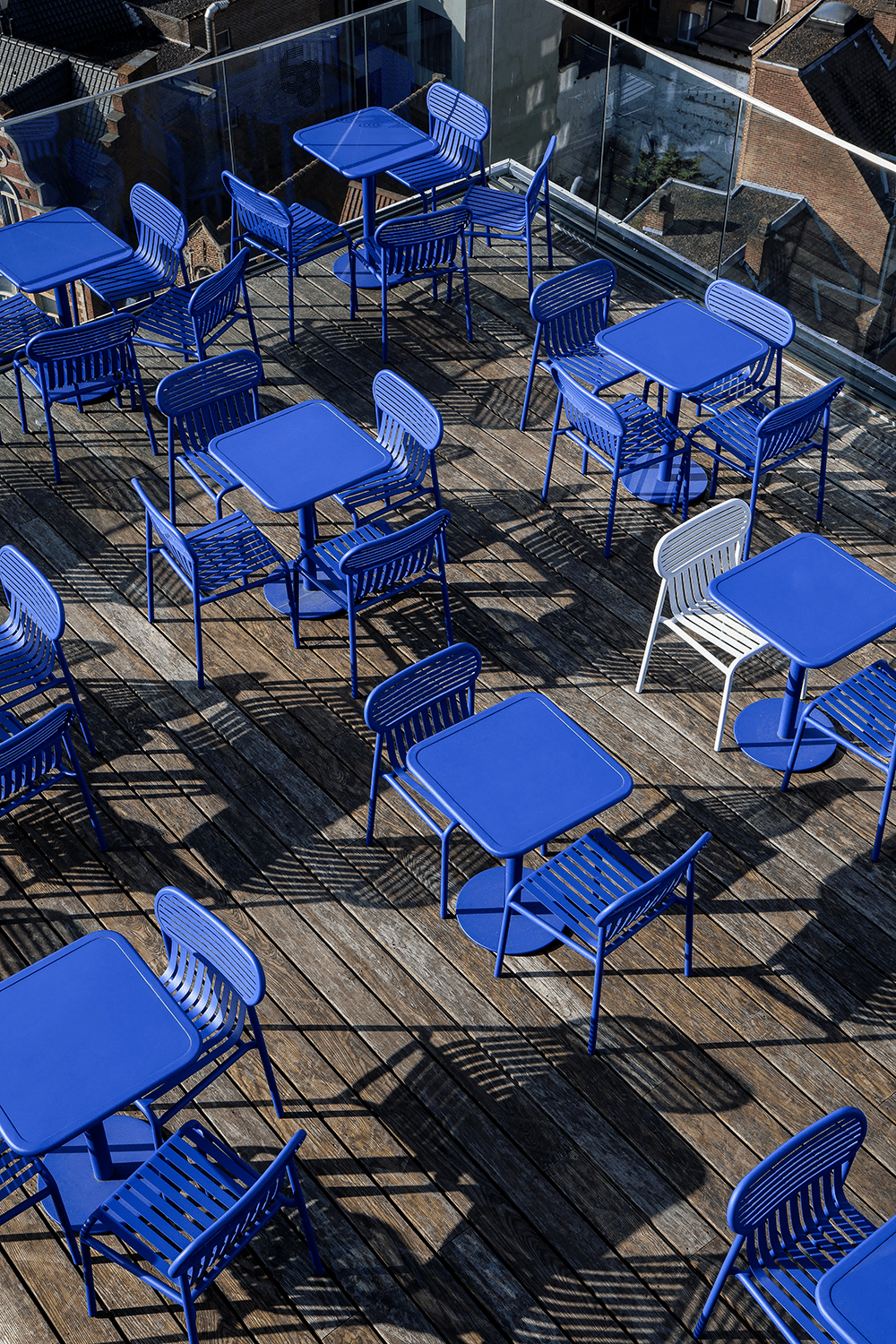 Rooftop 58 Blue Chirs metal Top View