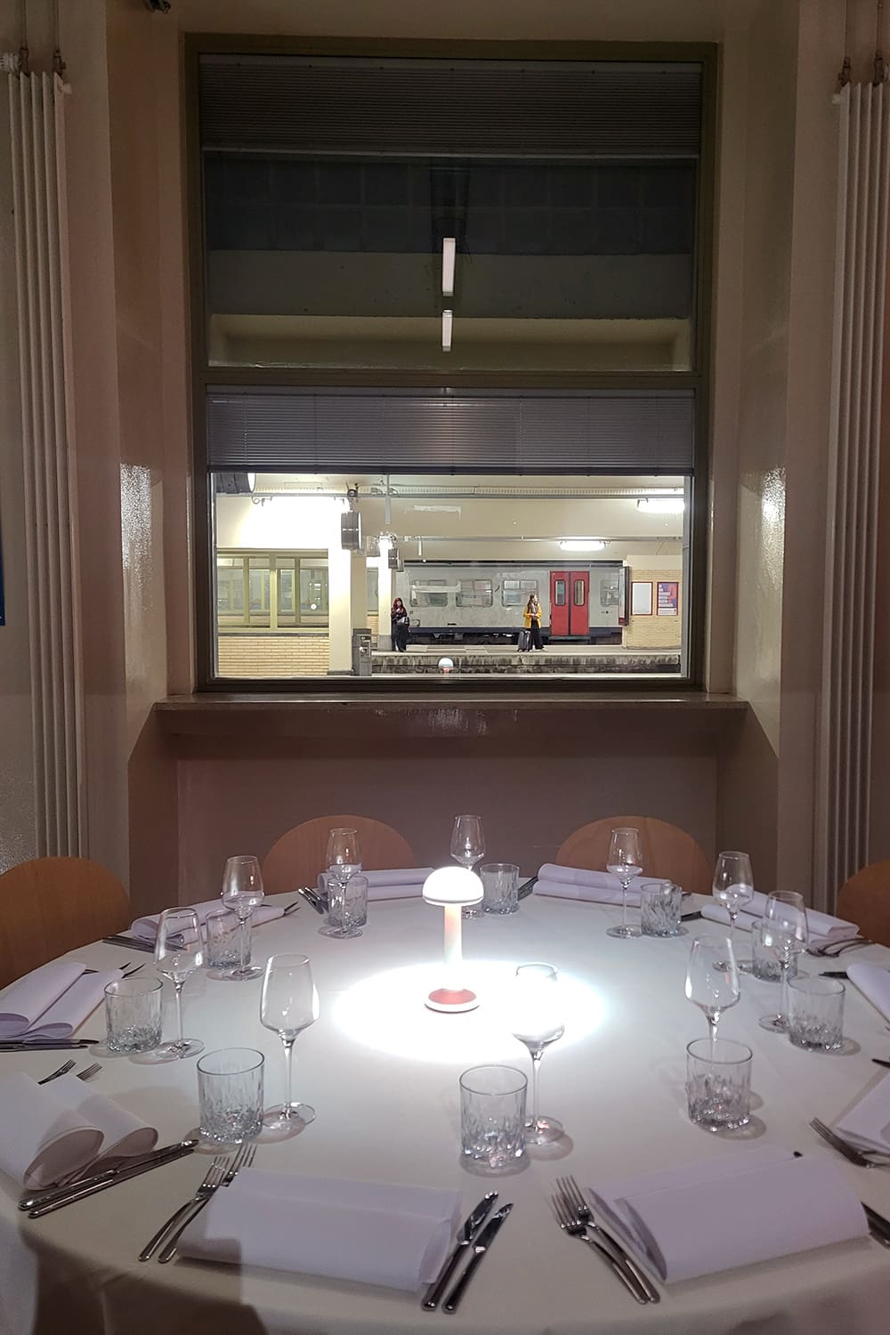 Track Brussels Event venue table railway train view